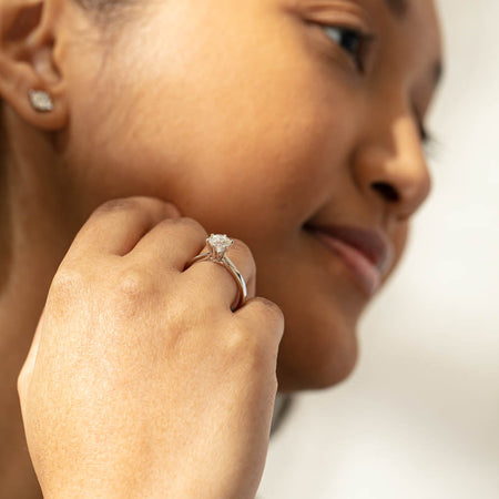 18ct White Gold 1.00ct Diamond Capri Ring-Ring-Walker & Hall