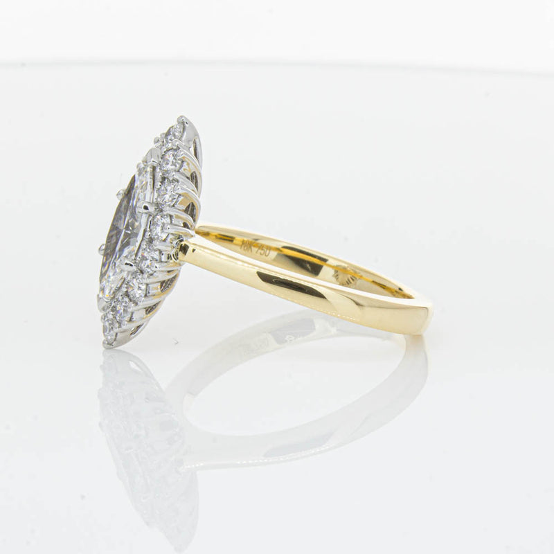 18ct Yellow Gold .90ct Marquise Cut Diamond Belle Ring-Ring-Walker & Hall
