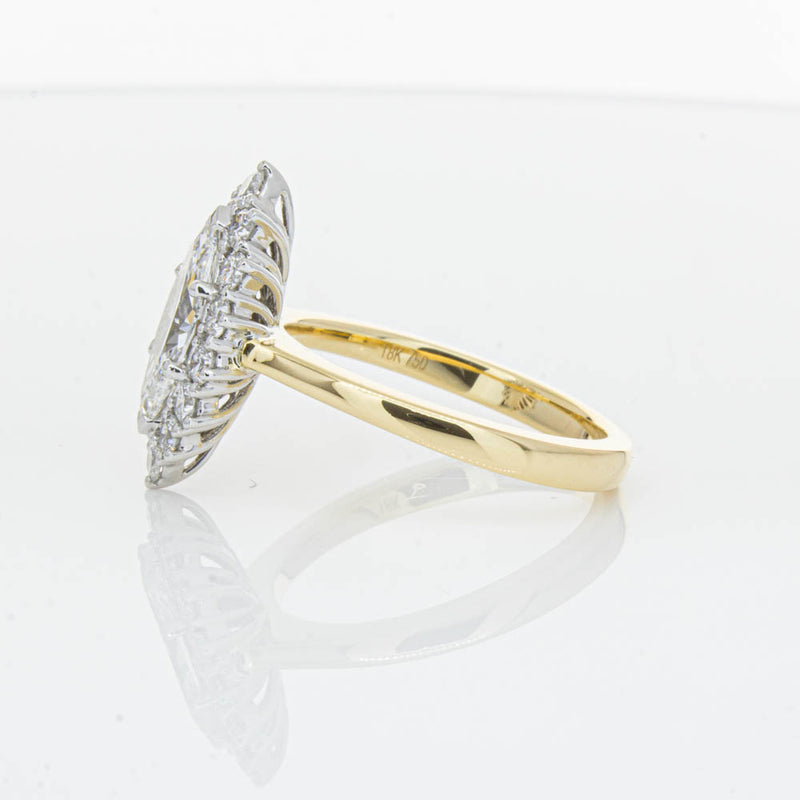 18ct Yellow Gold .90ct Marquise Cut Diamond Belle Ring-Ring-Walker & Hall