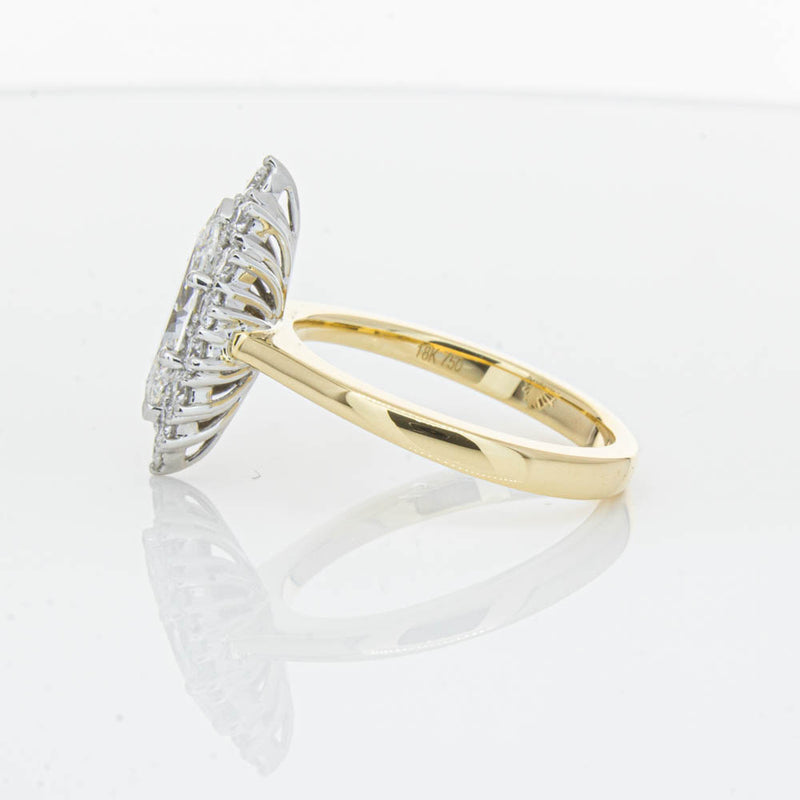 18ct Yellow Gold .90ct Marquise Cut Diamond Belle Ring-Ring-Walker & Hall