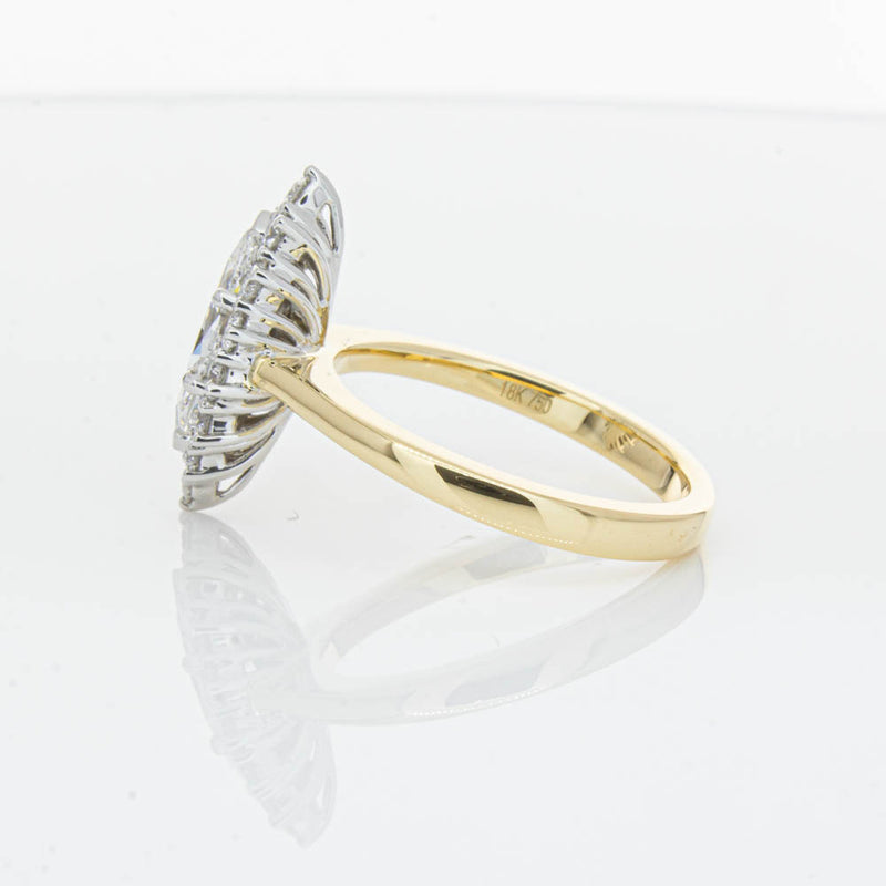18ct Yellow Gold .90ct Marquise Cut Diamond Belle Ring-Ring-Walker & Hall