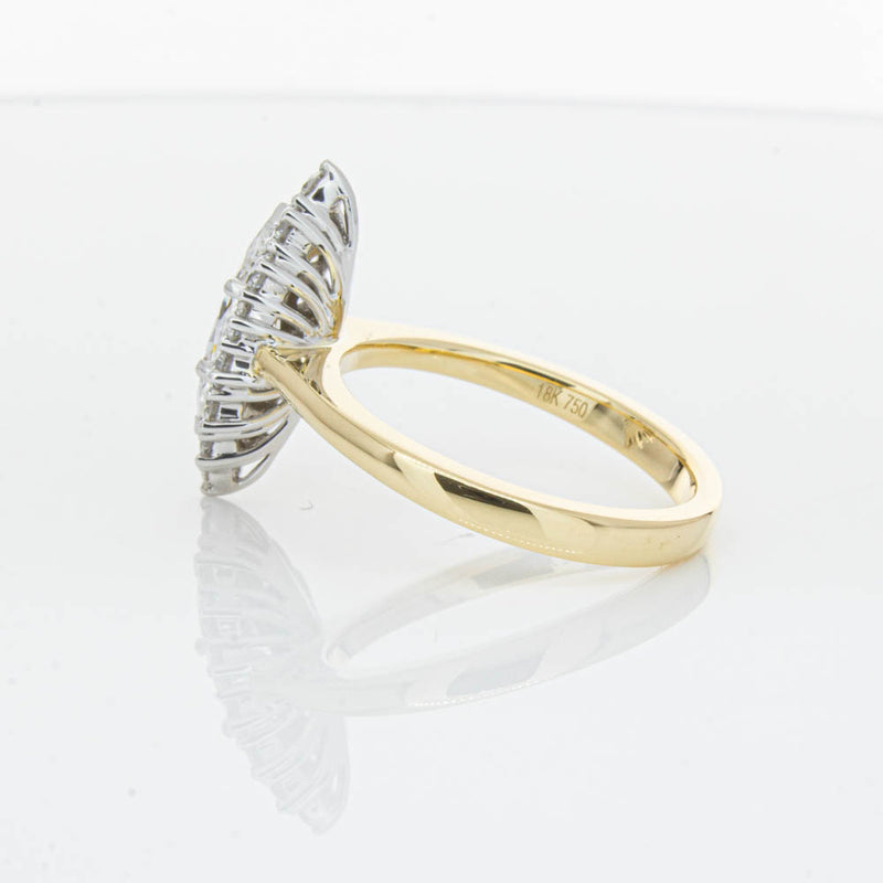 18ct Yellow Gold .90ct Marquise Cut Diamond Belle Ring-Ring-Walker & Hall