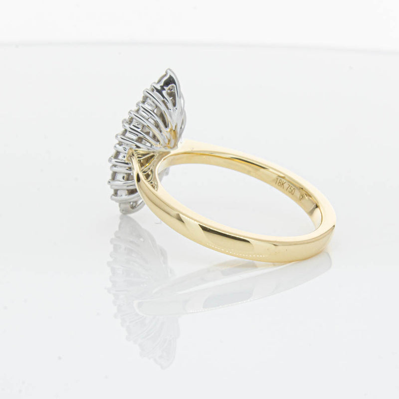 18ct Yellow Gold .90ct Marquise Cut Diamond Belle Ring-Ring-Walker & Hall