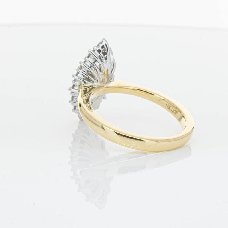 18ct Yellow Gold .90ct Marquise Cut Diamond Belle Ring-Ring-Walker & Hall
