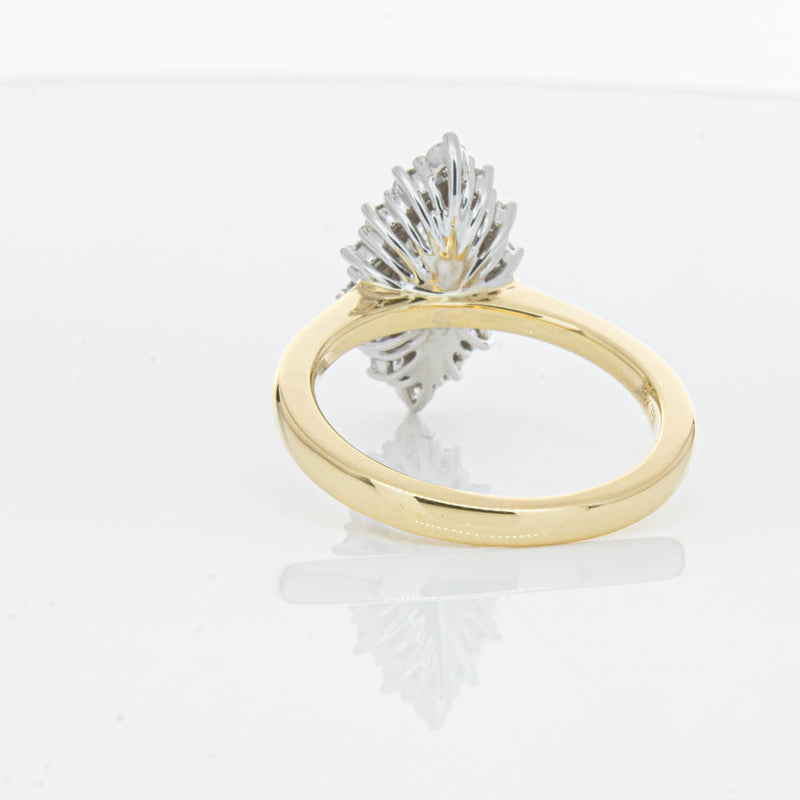 18ct Yellow Gold .90ct Marquise Cut Diamond Belle Ring-Ring-Walker & Hall