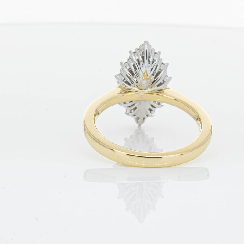 18ct Yellow Gold .90ct Marquise Cut Diamond Belle Ring-Ring-Walker & Hall