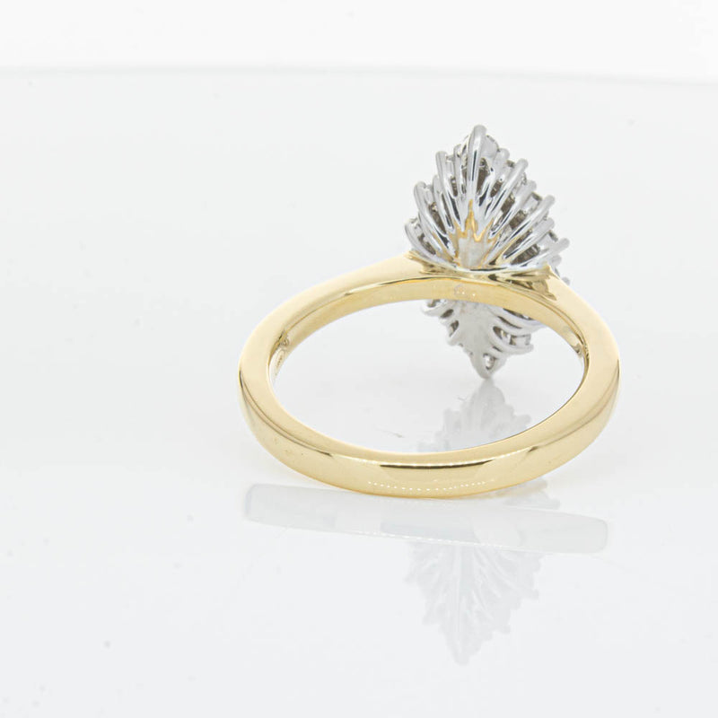 18ct Yellow Gold .90ct Marquise Cut Diamond Belle Ring-Ring-Walker & Hall
