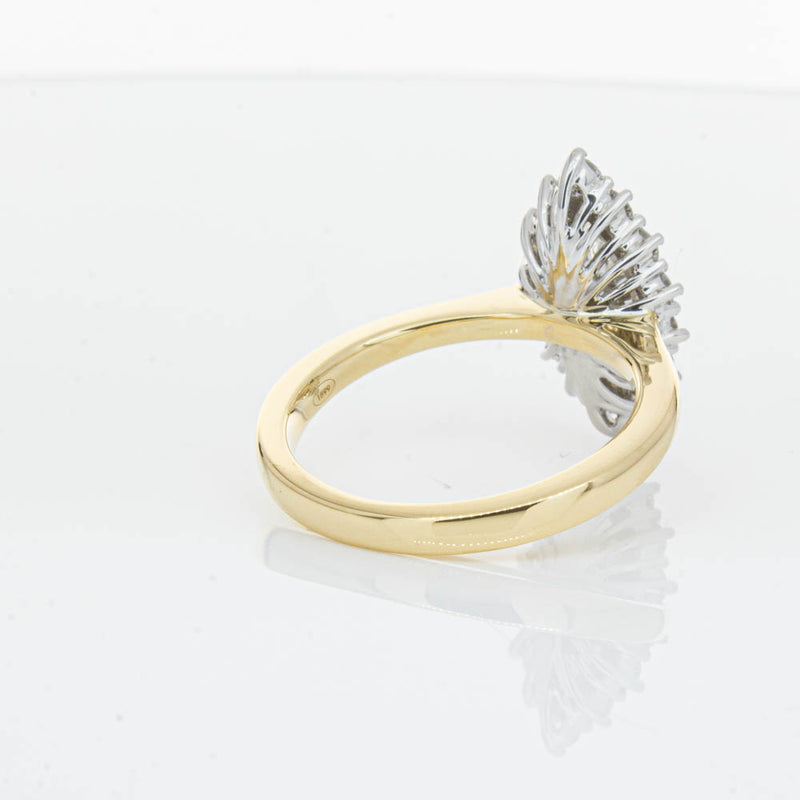 18ct Yellow Gold .90ct Marquise Cut Diamond Belle Ring-Ring-Walker & Hall