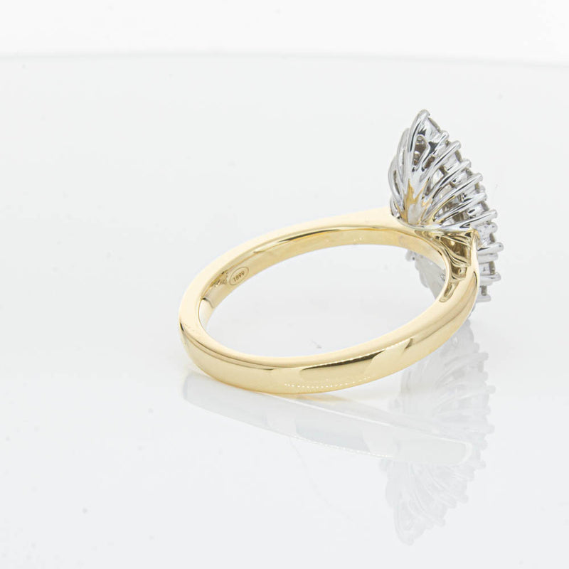 18ct Yellow Gold .90ct Marquise Cut Diamond Belle Ring-Ring-Walker & Hall