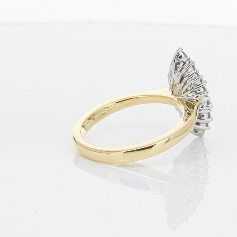 18ct Yellow Gold .90ct Marquise Cut Diamond Belle Ring-Ring-Walker & Hall