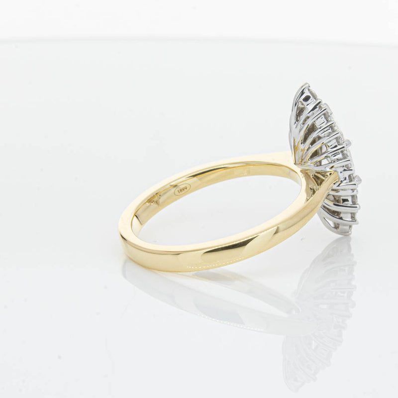 18ct Yellow Gold .90ct Marquise Cut Diamond Belle Ring-Ring-Walker & Hall