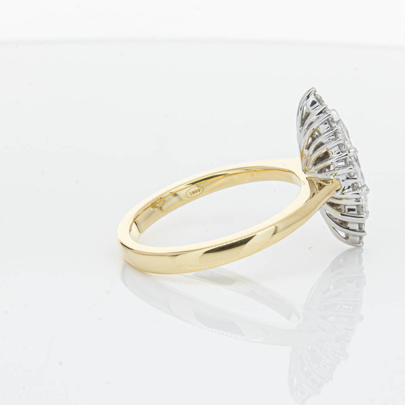 18ct Yellow Gold .90ct Marquise Cut Diamond Belle Ring-Ring-Walker & Hall