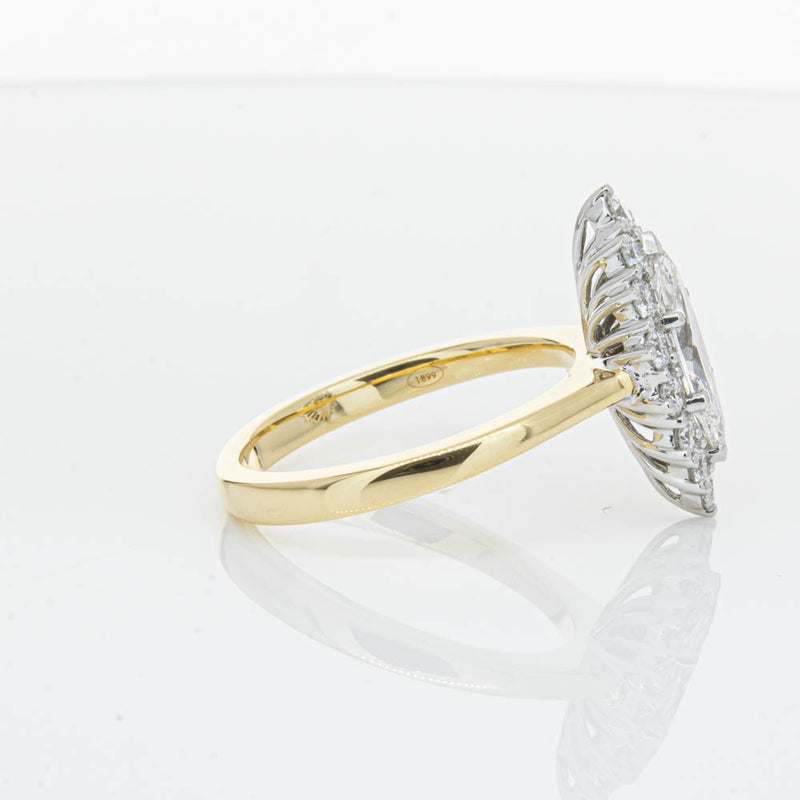 18ct Yellow Gold .90ct Marquise Cut Diamond Belle Ring-Ring-Walker & Hall