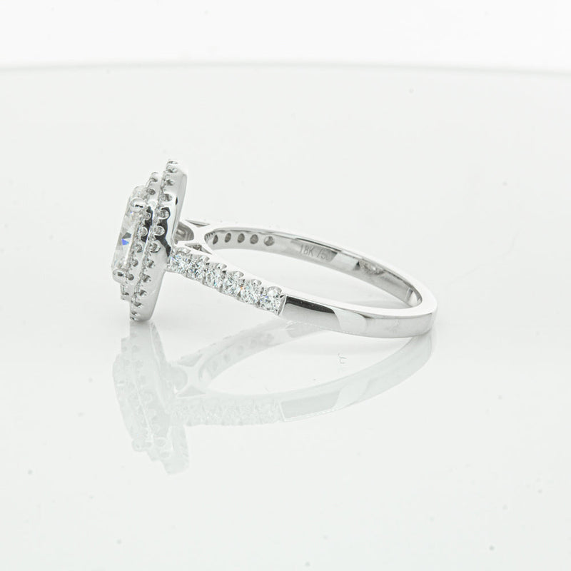 18ct White Gold .90ct Oval Cut Diamond Rosa Ring-Ring-Walker & Hall