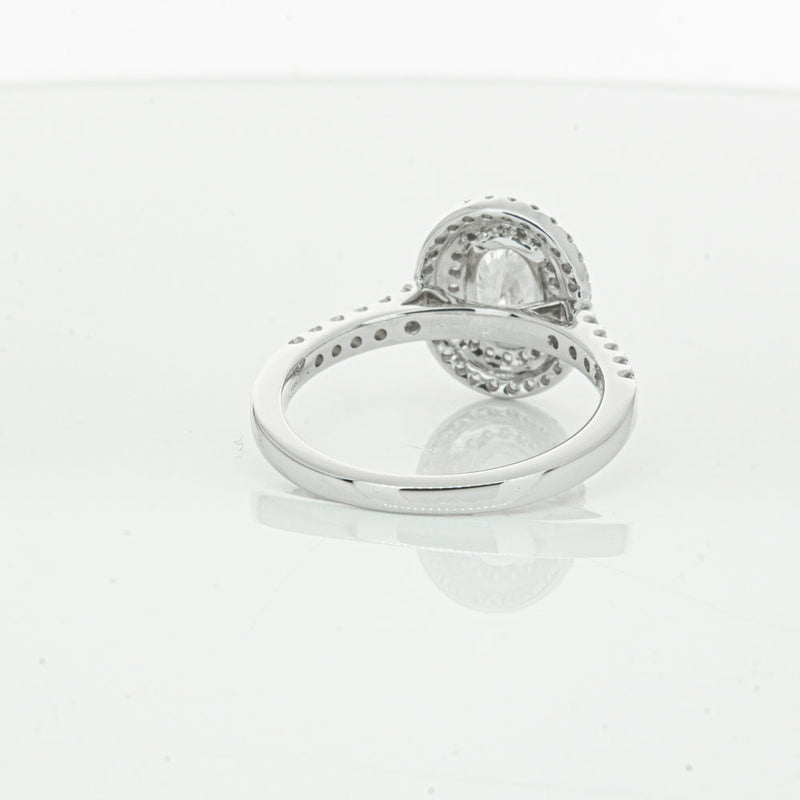 18ct White Gold .90ct Oval Cut Diamond Rosa Ring-Ring-Walker & Hall