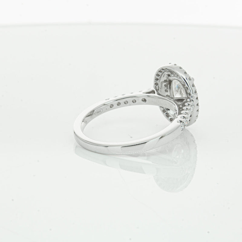 18ct White Gold .90ct Oval Cut Diamond Rosa Ring-Ring-Walker & Hall