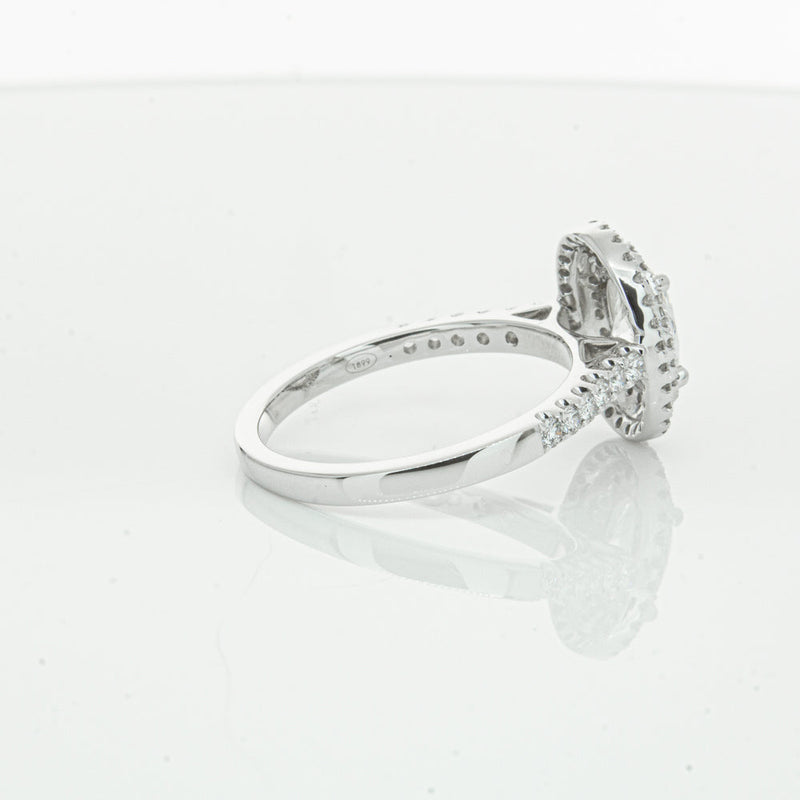 18ct White Gold .90ct Oval Cut Diamond Rosa Ring-Ring-Walker & Hall