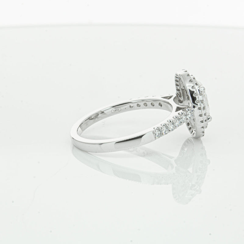 18ct White Gold .90ct Oval Cut Diamond Rosa Ring-Ring-Walker & Hall