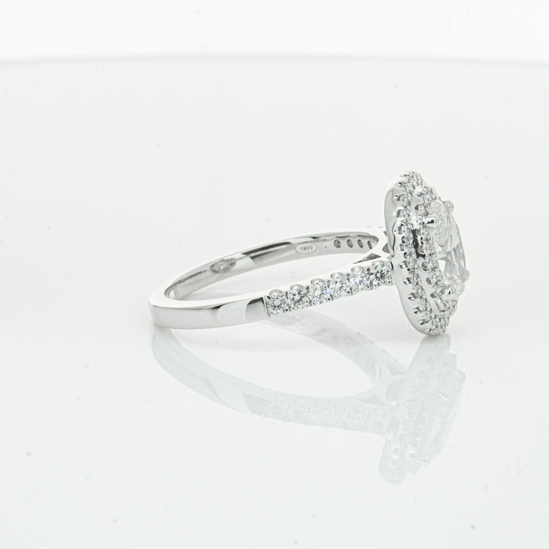 18ct White Gold .90ct Oval Cut Diamond Rosa Ring-Ring-Walker & Hall