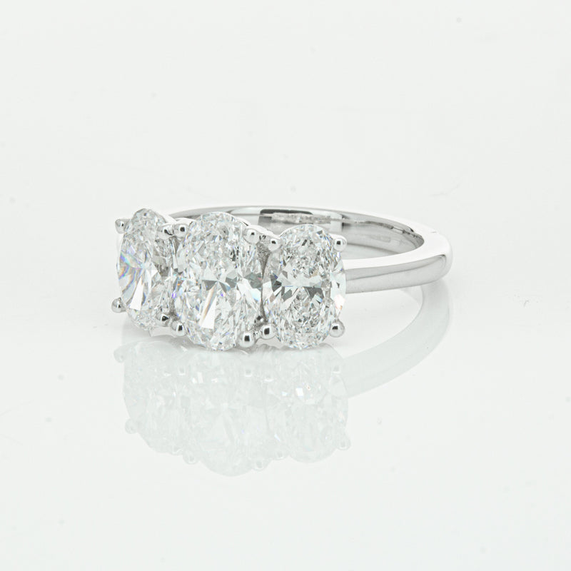 18ct White Gold Oval Cut Diamond Odyssey Ring-Ring-Walker & Hall