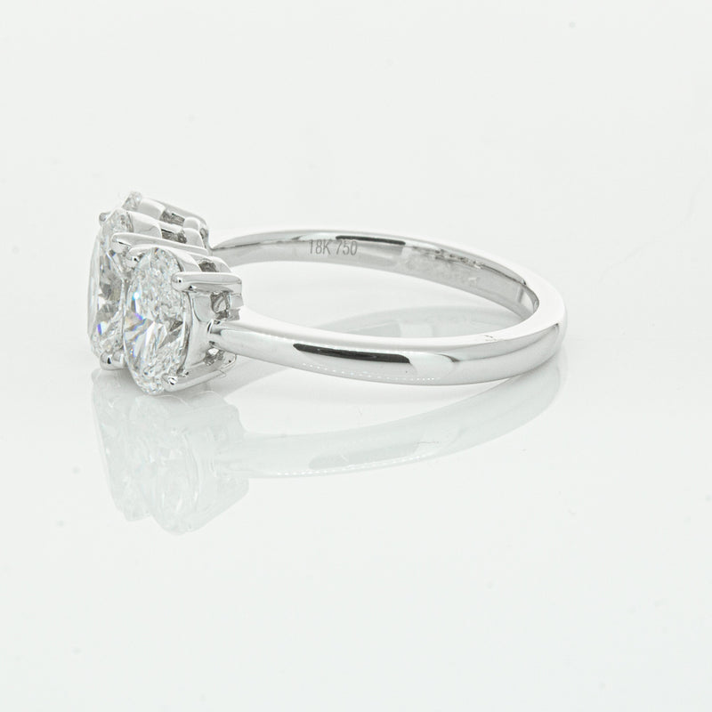 18ct White Gold Oval Cut Diamond Odyssey Ring-Ring-Walker & Hall