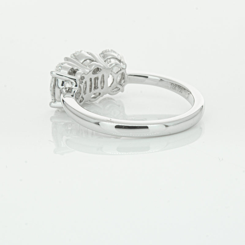 18ct White Gold Oval Cut Diamond Odyssey Ring-Ring-Walker & Hall