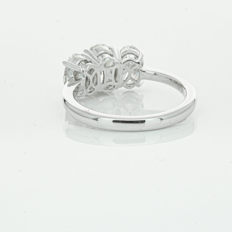 18ct White Gold Oval Cut Diamond Odyssey Ring-Ring-Walker & Hall