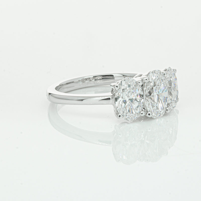 18ct White Gold Oval Cut Diamond Odyssey Ring-Ring-Walker & Hall