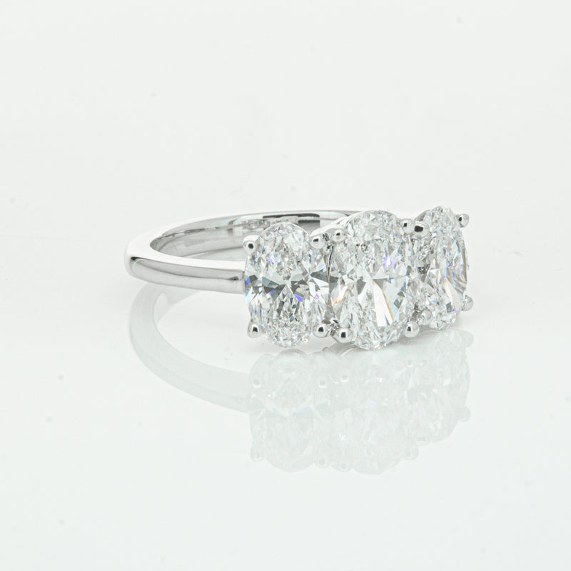 18ct White Gold Oval Cut Diamond Odyssey Ring-Ring-Walker & Hall