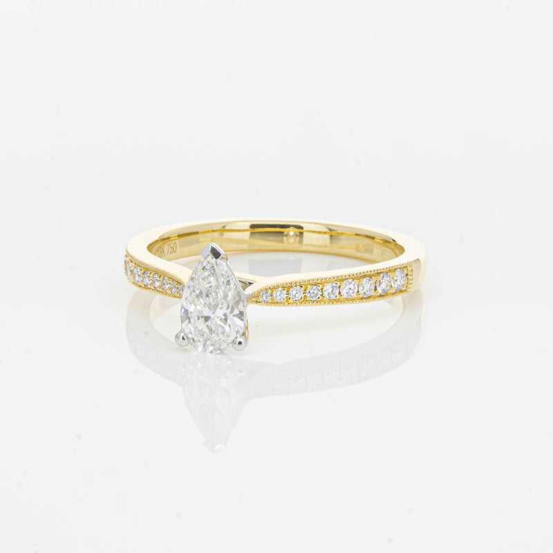 18ct Yellow Gold .40ct Pear Cut Diamond Zenith Ring-Ring-Walker & Hall