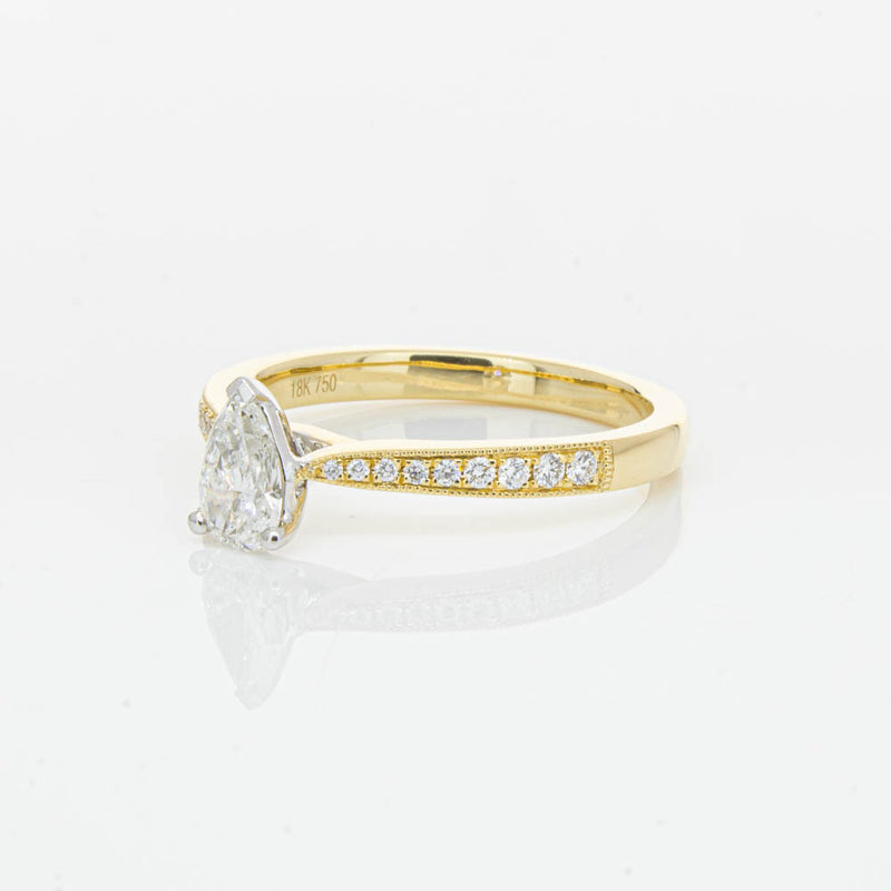 18ct Yellow Gold .40ct Pear Cut Diamond Zenith Ring-Ring-Walker & Hall