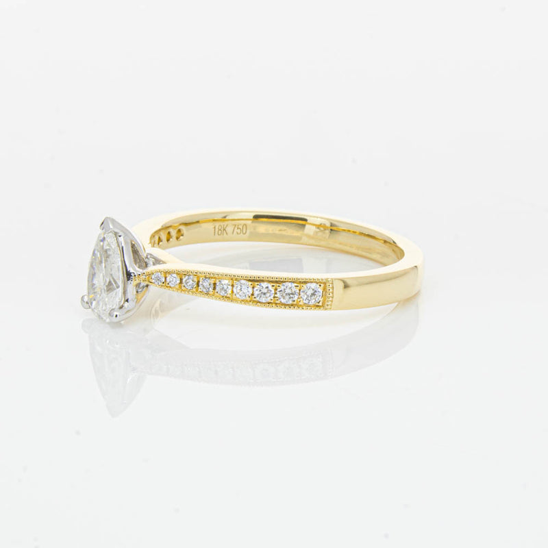 18ct Yellow Gold .40ct Pear Cut Diamond Zenith Ring-Ring-Walker & Hall