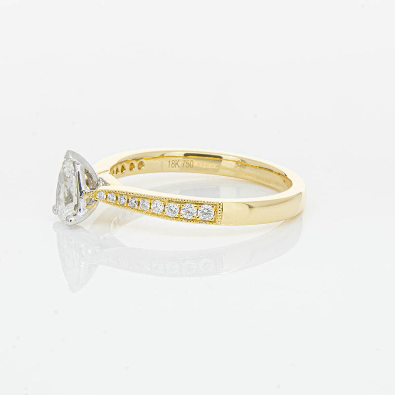 18ct Yellow Gold .40ct Pear Cut Diamond Zenith Ring-Ring-Walker & Hall