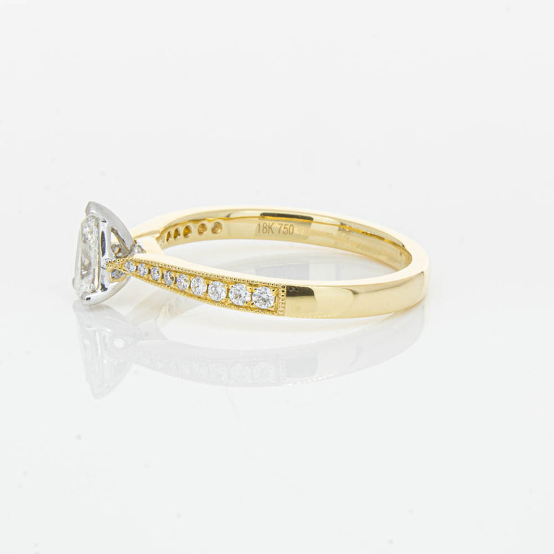 18ct Yellow Gold .40ct Pear Cut Diamond Zenith Ring-Ring-Walker & Hall