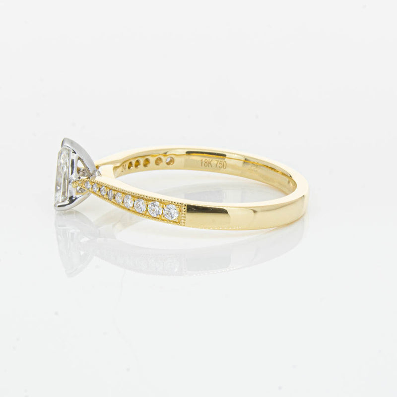 18ct Yellow Gold .40ct Pear Cut Diamond Zenith Ring-Ring-Walker & Hall