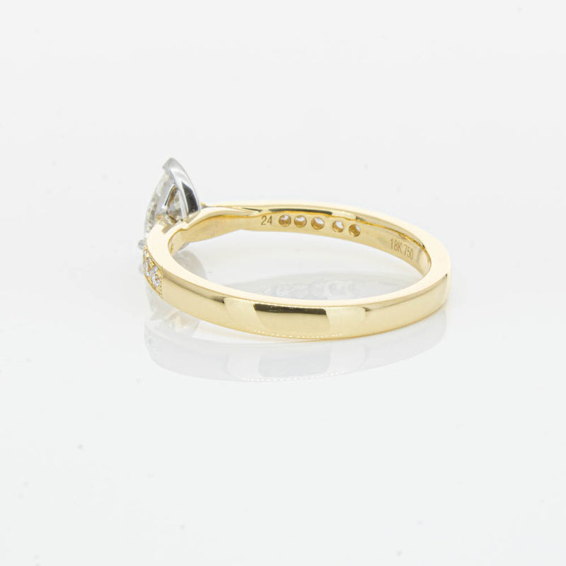 18ct Yellow Gold .40ct Pear Cut Diamond Zenith Ring-Ring-Walker & Hall