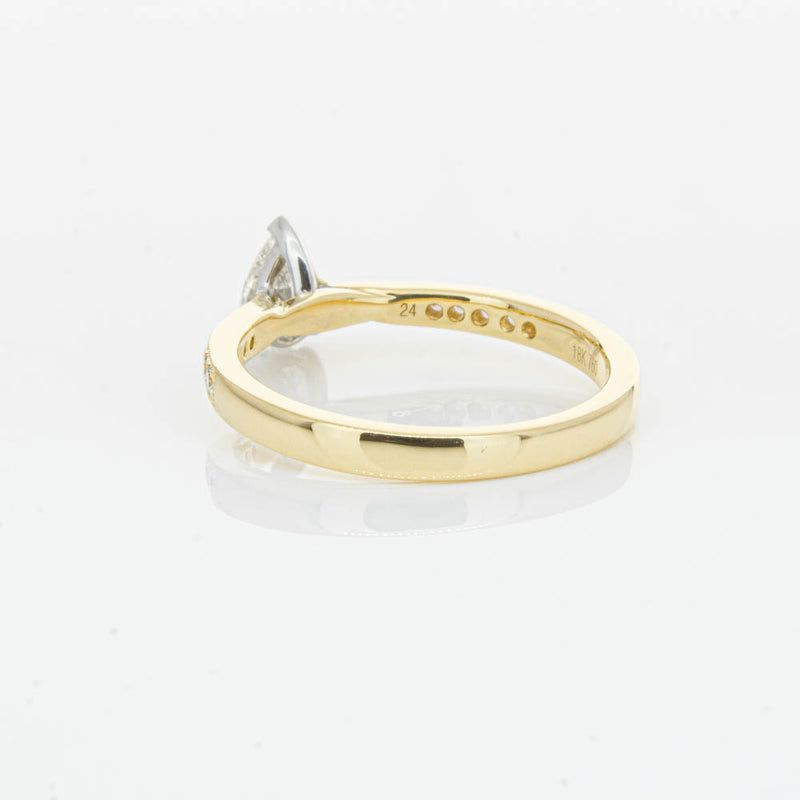 18ct Yellow Gold .40ct Pear Cut Diamond Zenith Ring-Ring-Walker & Hall