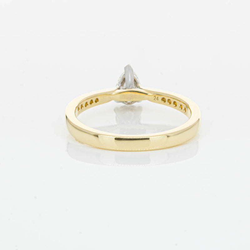 18ct Yellow Gold .40ct Pear Cut Diamond Zenith Ring-Ring-Walker & Hall