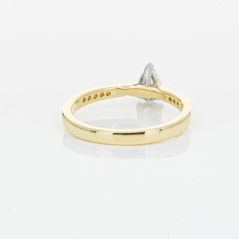 18ct Yellow Gold .40ct Pear Cut Diamond Zenith Ring-Ring-Walker & Hall