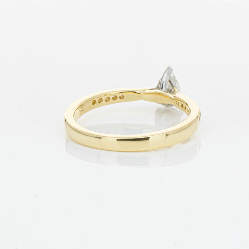 18ct Yellow Gold .40ct Pear Cut Diamond Zenith Ring-Ring-Walker & Hall