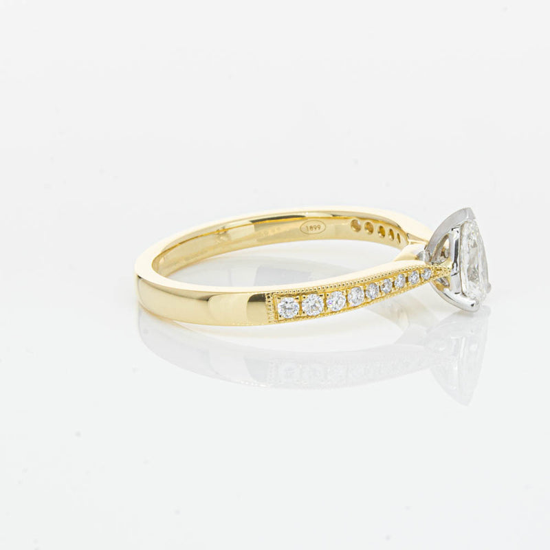 18ct Yellow Gold .40ct Pear Cut Diamond Zenith Ring-Ring-Walker & Hall