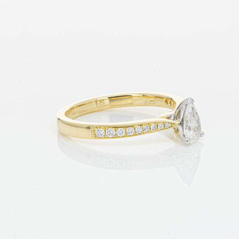 18ct Yellow Gold .40ct Pear Cut Diamond Zenith Ring-Ring-Walker & Hall