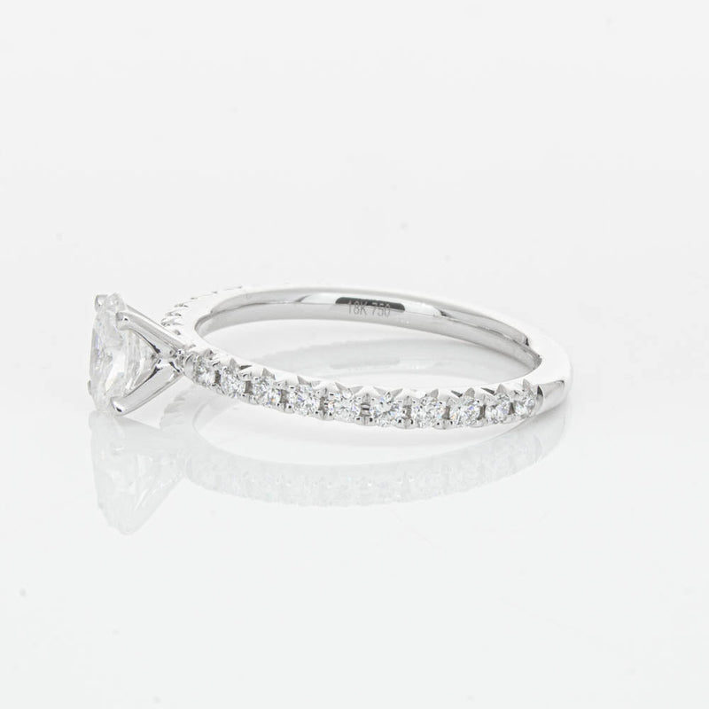 18ct White Gold .50ct Oval Cut Diamond Comet Ring-Ring-Walker & Hall