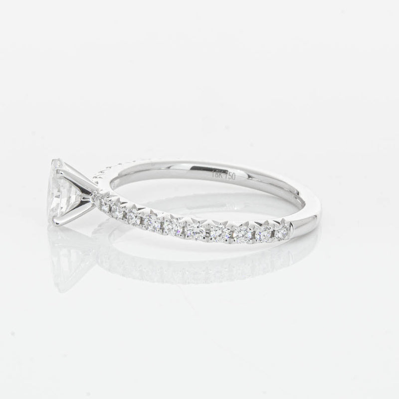 18ct White Gold .50ct Oval Cut Diamond Comet Ring-Ring-Walker & Hall