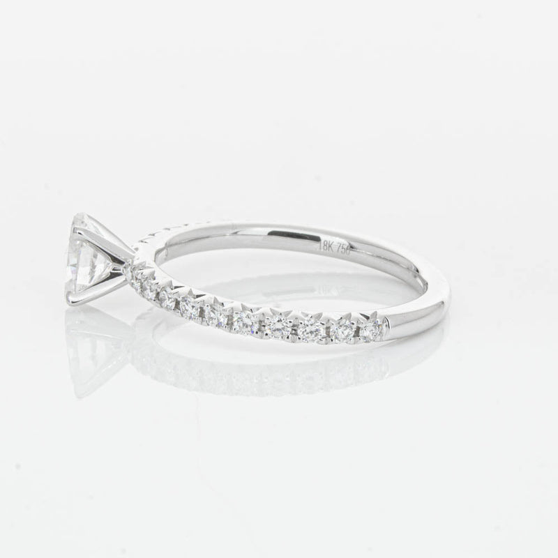 18ct White Gold .50ct Oval Cut Diamond Comet Ring-Ring-Walker & Hall