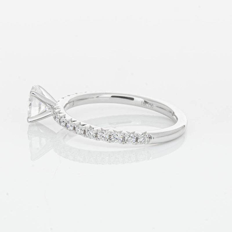 18ct White Gold .50ct Oval Cut Diamond Comet Ring-Ring-Walker & Hall