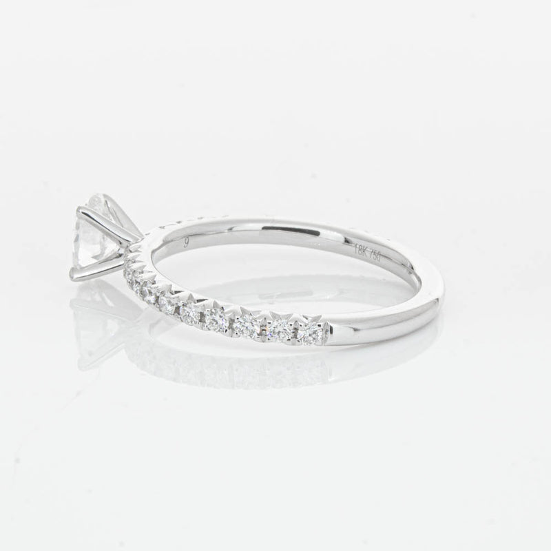 18ct White Gold .50ct Oval Cut Diamond Comet Ring-Ring-Walker & Hall