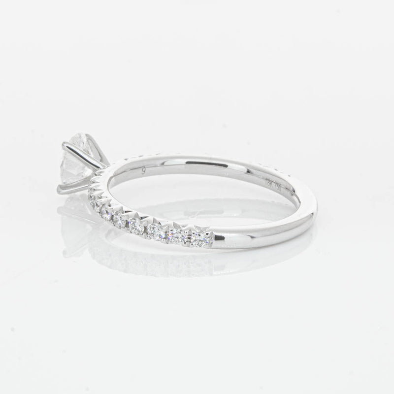 18ct White Gold .50ct Oval Cut Diamond Comet Ring-Ring-Walker & Hall