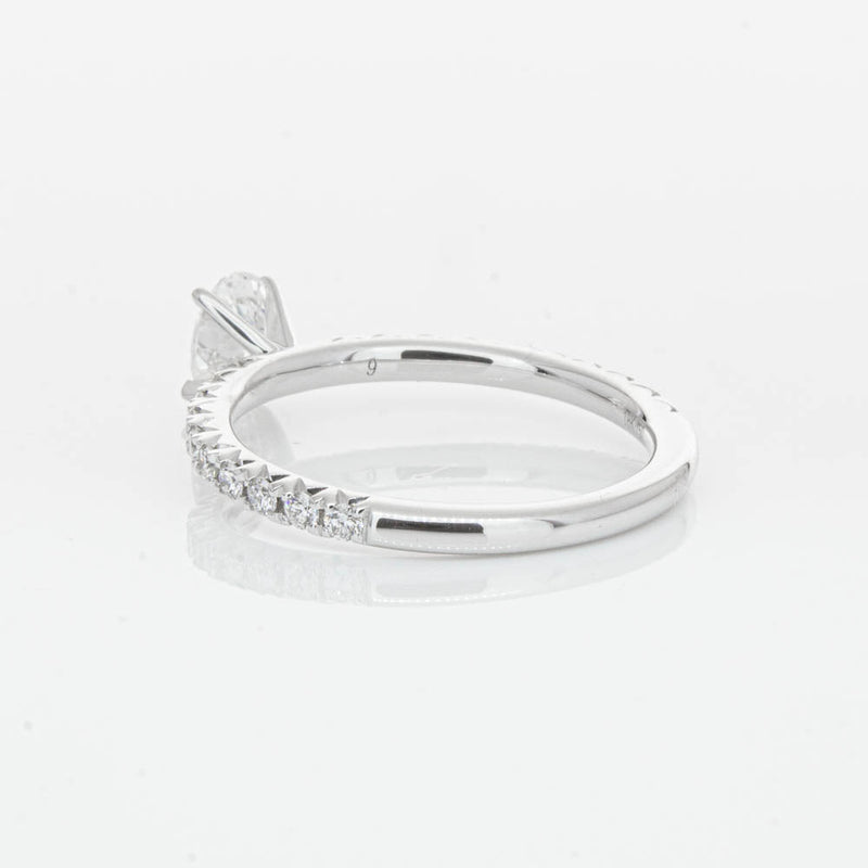 18ct White Gold .50ct Oval Cut Diamond Comet Ring-Ring-Walker & Hall