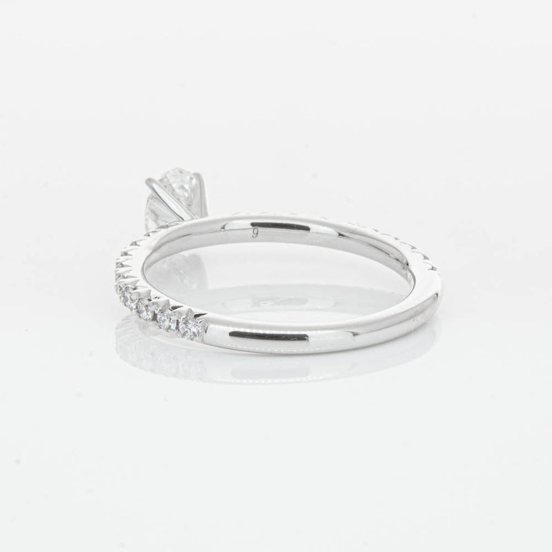 18ct White Gold .50ct Oval Cut Diamond Comet Ring-Ring-Walker & Hall